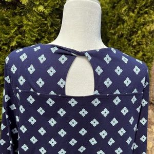 KIM ROGERS 3/4 SLEEVE NAVY TOP